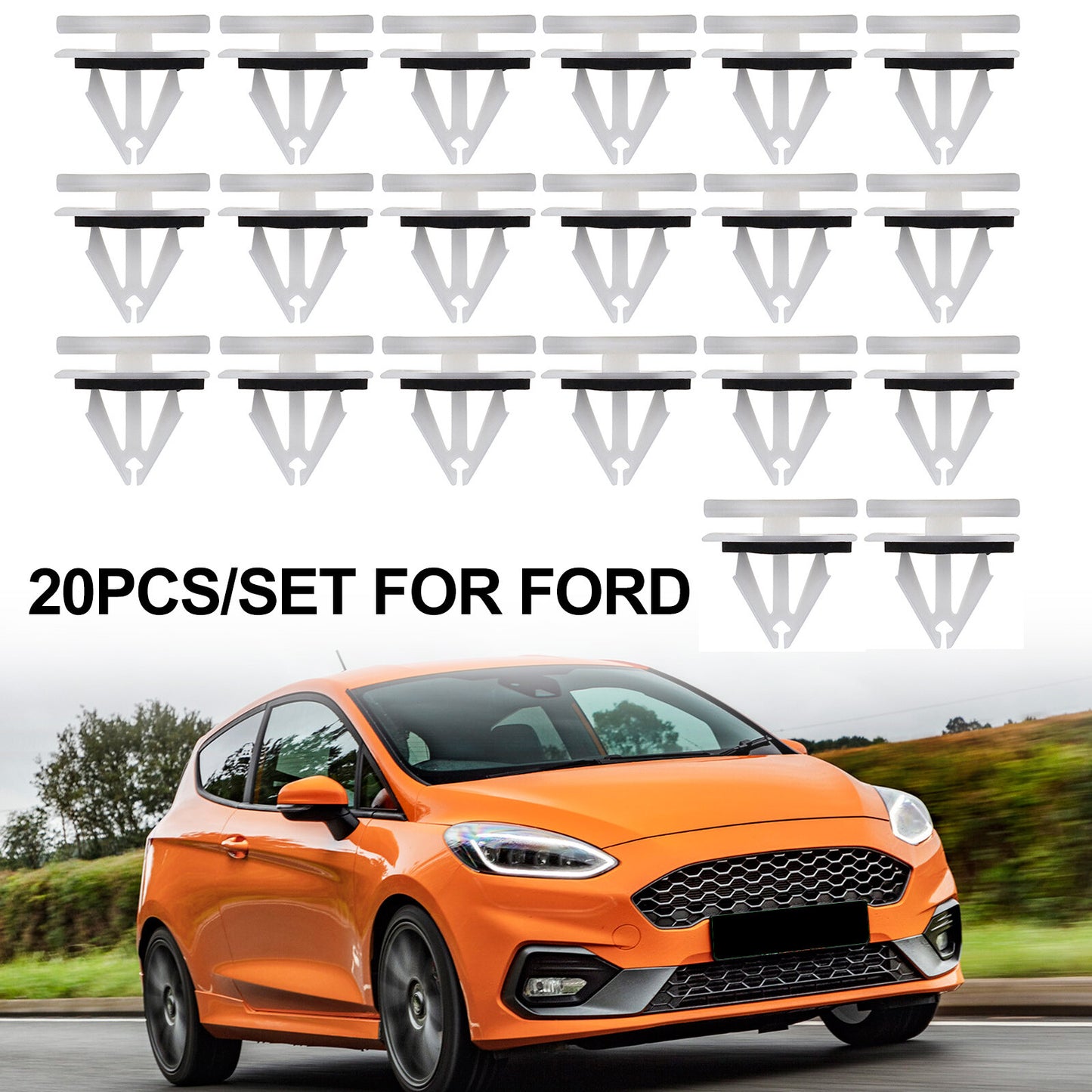 20x  for ford  F150 for Mustang Edge Side Skirt Sill Rocker Panel Moulding Clips Rivet