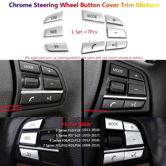 for BMW 5 6 7 Series F10 F07 F06 F01 Car Steering Wheel Switch Button Cover Trim