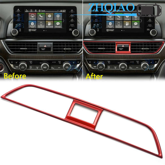 Red Stainess Interior Dashboard Air Vent Panel Cover Trim for Honda Accord 18-20