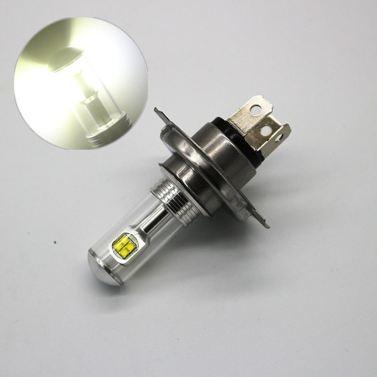 Motorcycle Light Front Lamp Bulb Headlight Bright High Low Beam Aluminum Alloy Q