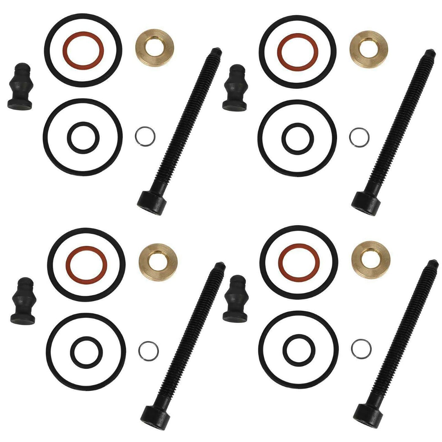 4PCS Injector Seal Washer Kits with Bolts for Audi A6 2000-2005 Auto Replacement