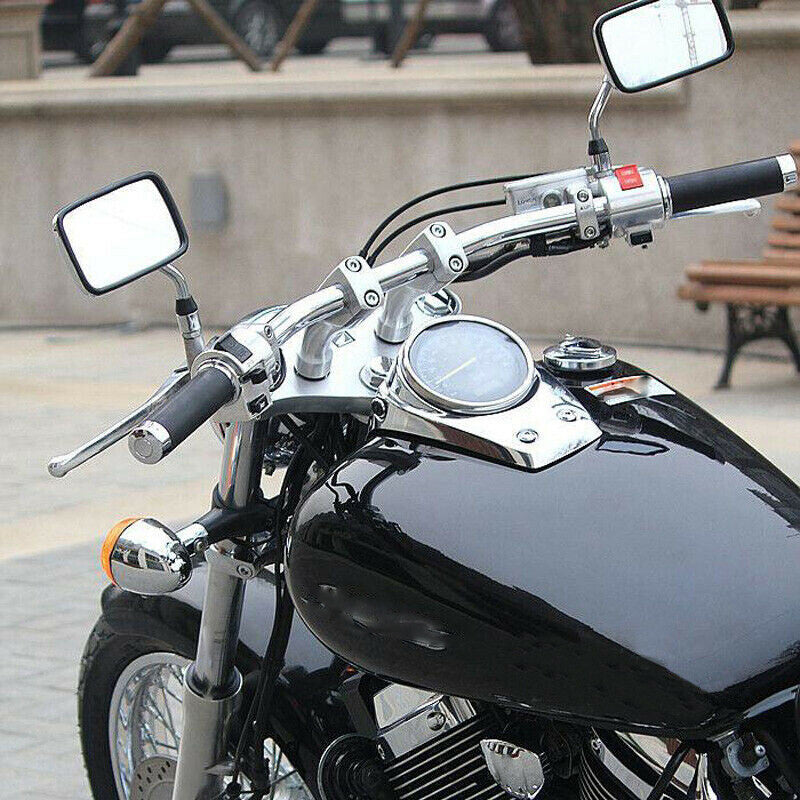 Motorcycle chrome rectangular rearview mirror, suitable for street bikes, helicopters Q