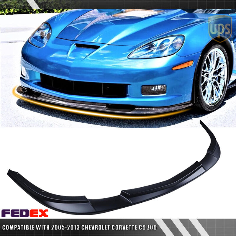 Matte Black Front Bumper Lower Lip Splitter for 2005-2013 Chevyt for Corvette C6 Z06