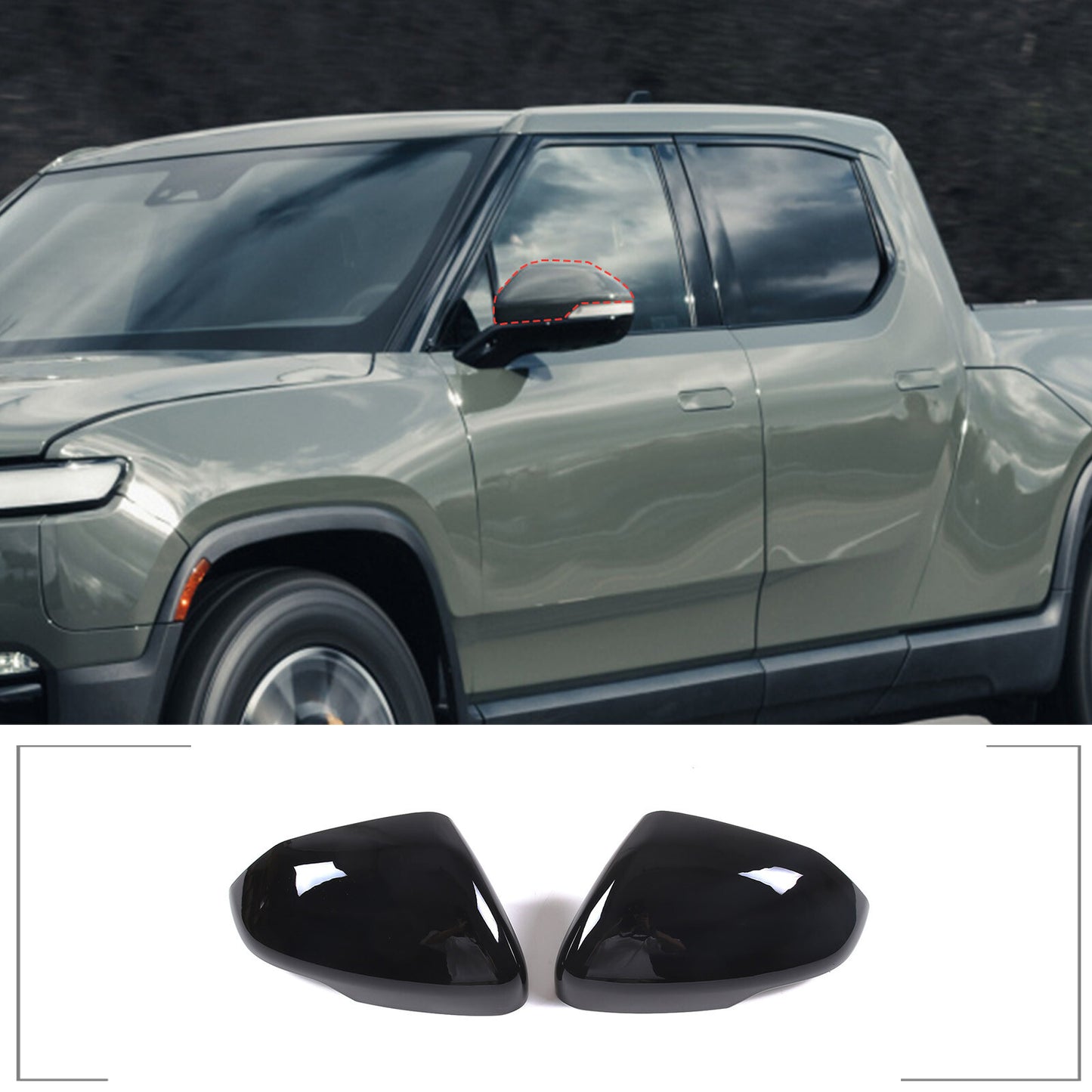 ABS Silver Color Exterior Mirror Base Cover Trim for Hummer H3 2005 - 2009- v