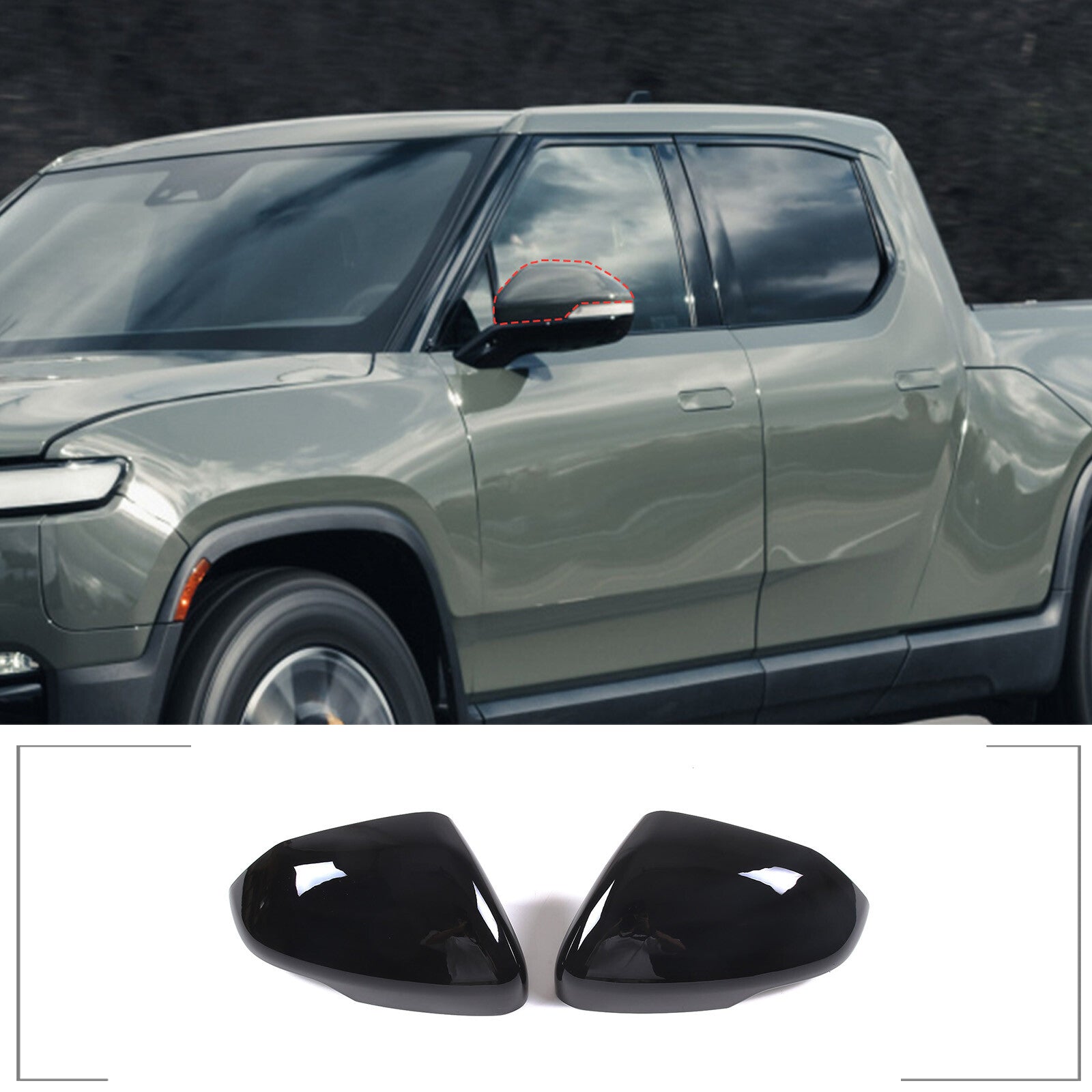 ABS Silver Color Exterior Mirror Base Cover Trim for Hummer H3 2005 - 2009- v