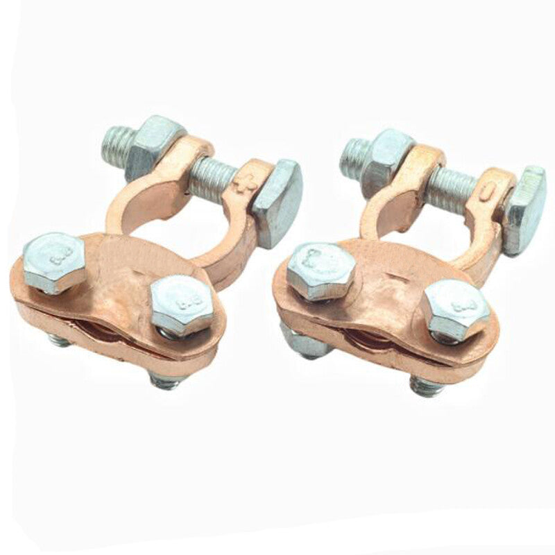 Universal copper pins for a pair of 16mm-18mm automotive battery clip terminal connectors. n