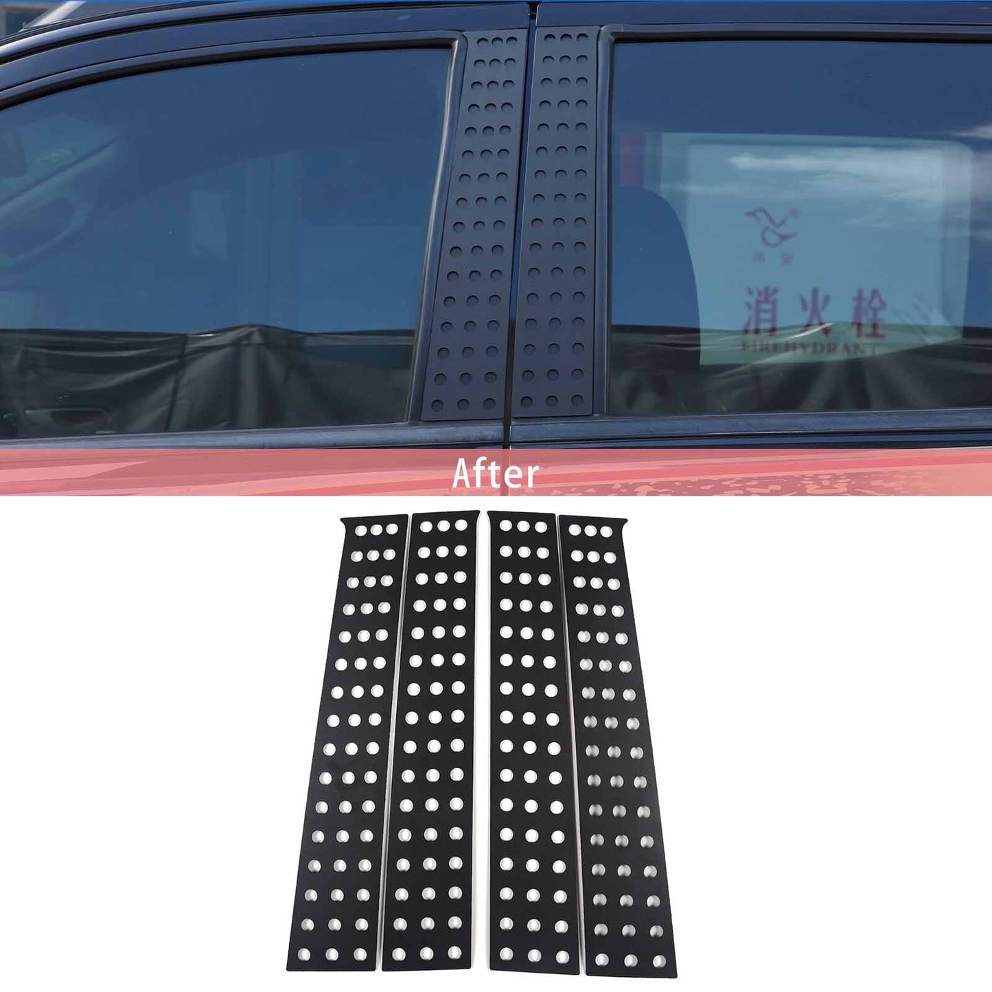Exterior window B pillar cover trim panel for Ranger 2015-2021 4 pieces n