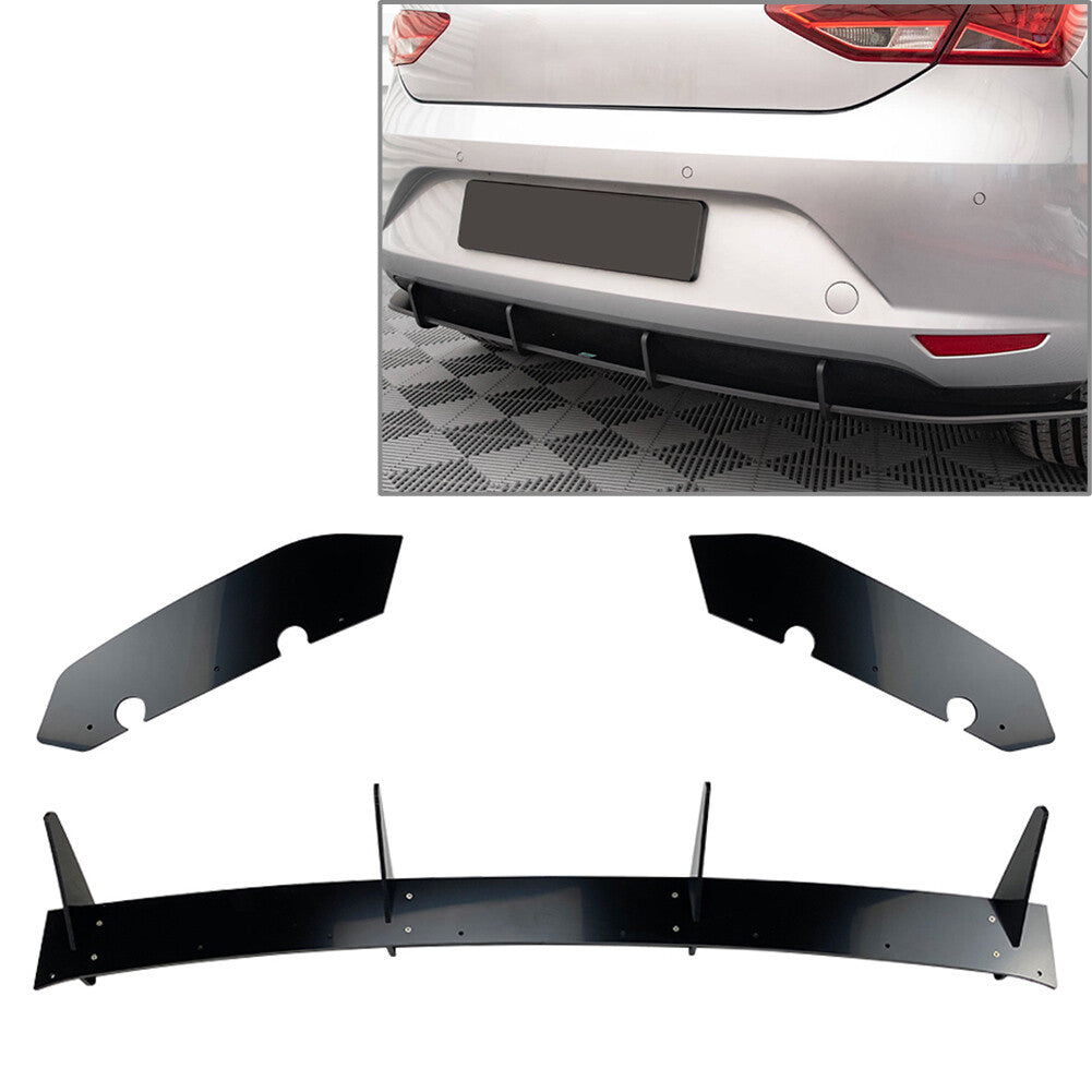 Rear Bumper Diffuser Lip ABS Fit for Seat Leon MK3 - 5F 2013-2016 Black