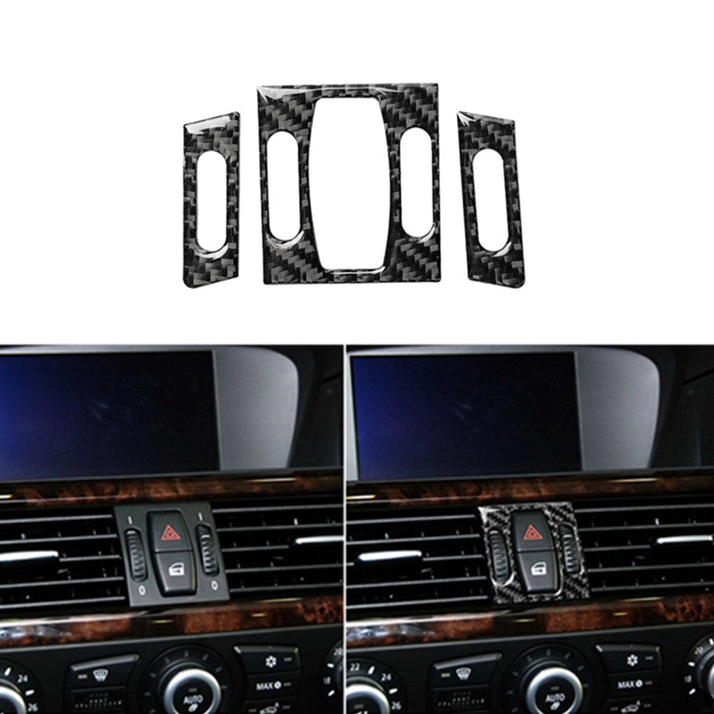 Carbon fiber central vent outlet trim for BMW 5 Series E60 2004-2011