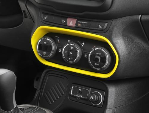 for Jeep Renegade 2015-2017 Bright Yellow Console AC Button Control Frame Trim