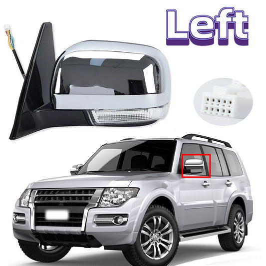 1Pcs for Mitsubishi Pajero Montero 2006-2021 Left Side Mirror With Light 10 PIN