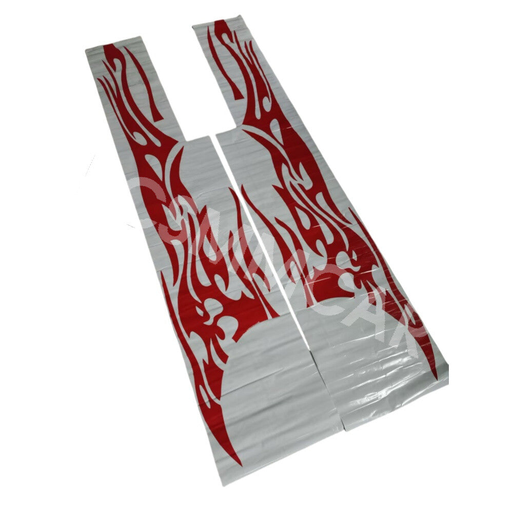 2x Red Fire Flame Graphics Car Body Side Door Fender Vinyl Decal Sticker Trims
