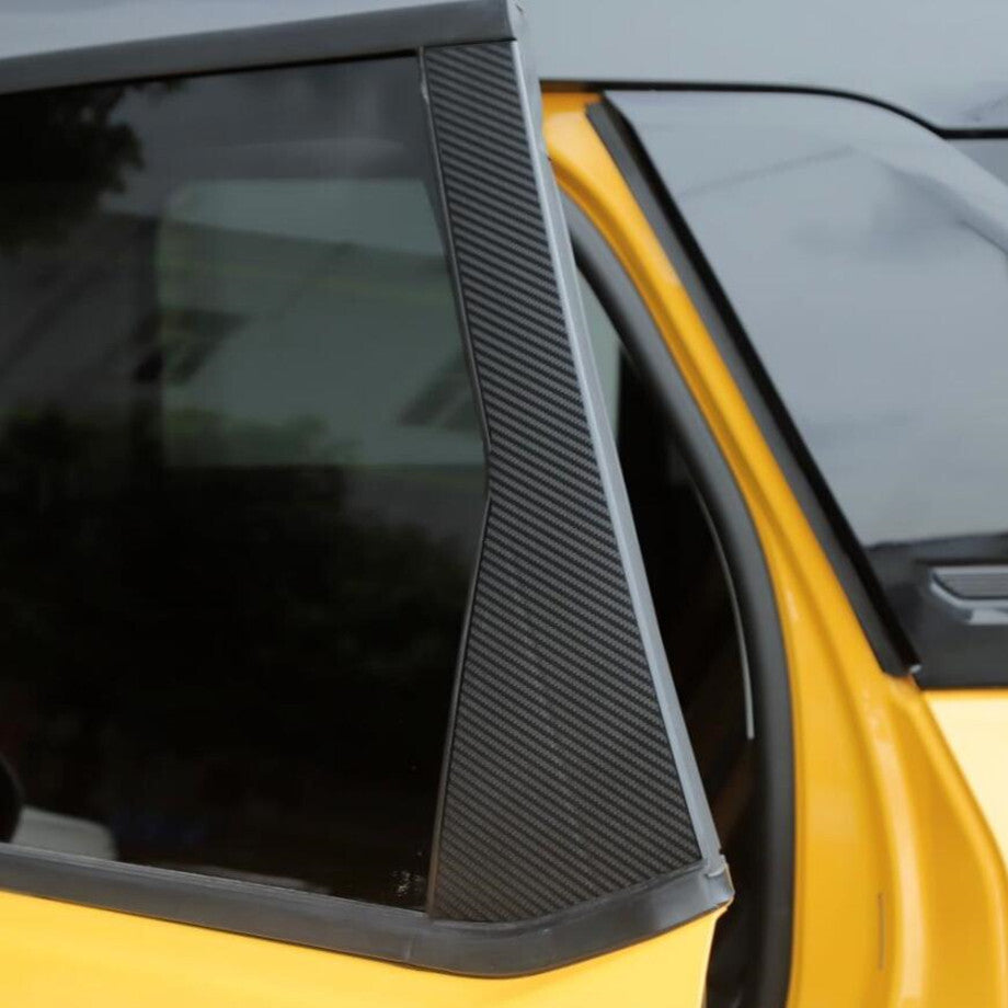 For 2021-2024 Bronco Sport Carbon Fiber Window Pillar Decal Trim Sticker 6P v
