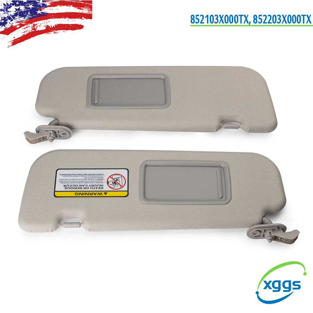 2x Gray Sun Visor Makeup Mirror Right+Left Side for Hyundai for Elantra MD 2011-15