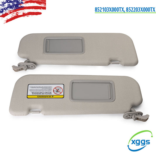 2x Gray Sun Visor Makeup Mirror Right+Left Side for Hyundai for Elantra MD 2011-15