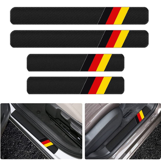 4X Germany German Flag Door Sill Plate Protector Tri Color Cover for BMW for Audi for VW