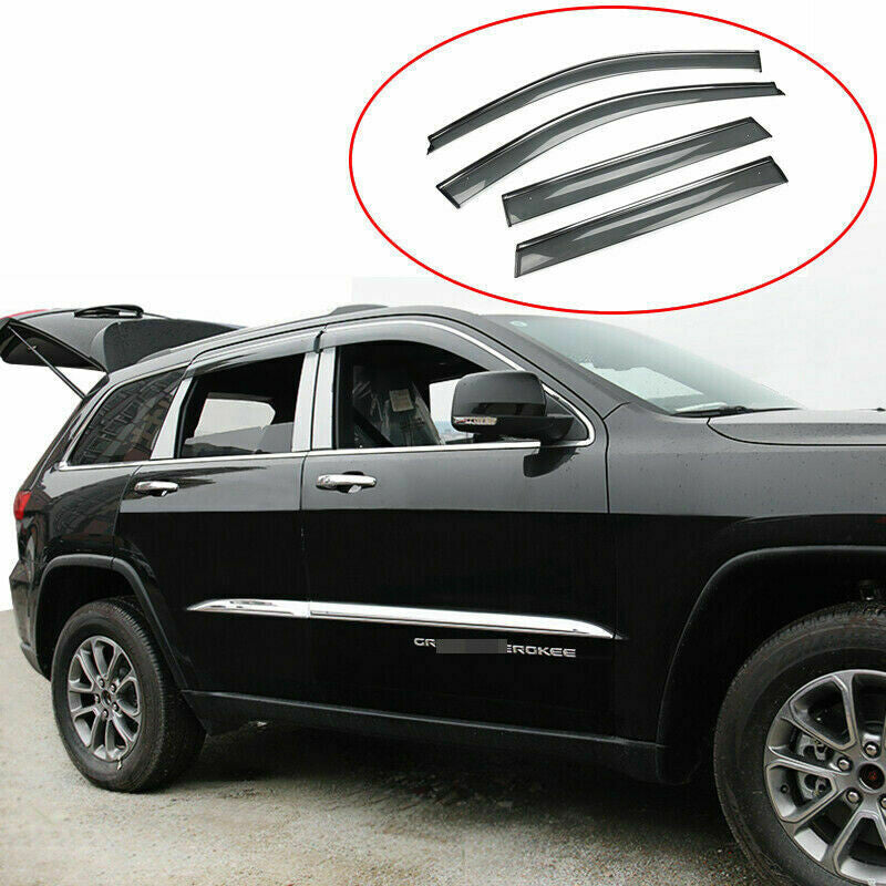 for Jeep Grand Cherokee 2011-2021 WellVisors Side Window Visors W/ Chrome Trim
