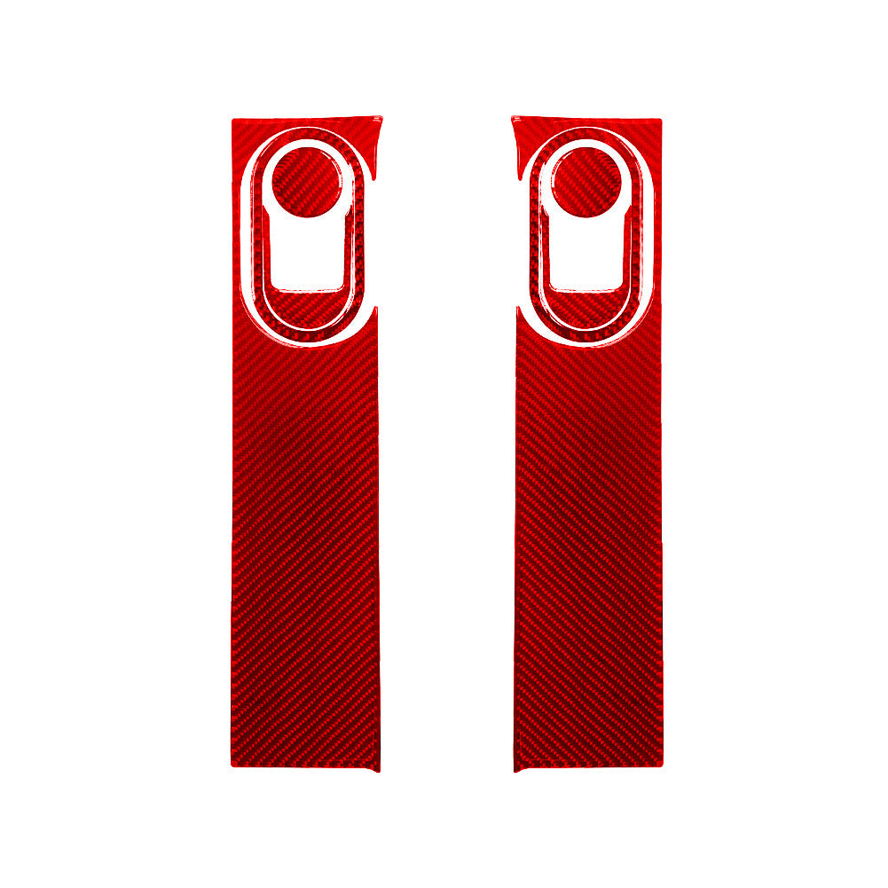 Red Carbon Fiber Interior Water Cup Panel Cover Trim for Corolla 2014-18 v