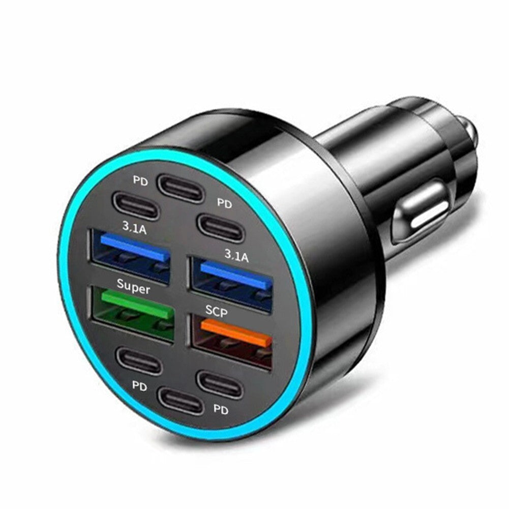 10-in-1 Car Charger PD Power Adapter Car Fast Charging USB C Car Phone Charger