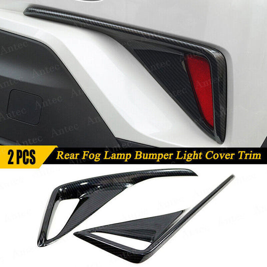 Carbon Fiber Rear Fog Lamp Bumper Light Cover Trims for Toyota C-HR CHR 18-2022
