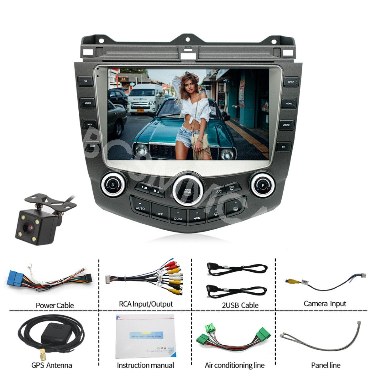 9in Android Car Stereo Radio Fit for Honda Accord 2003-2007 GPS Multimedia Cam