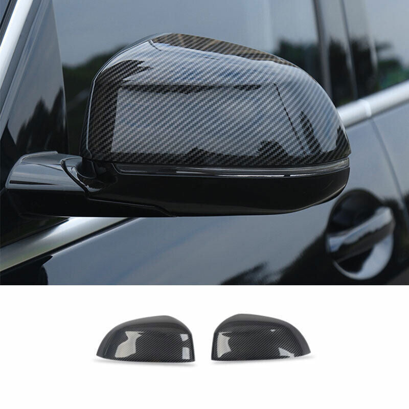 for BMW X5 G05 2019-23 ABS Carbon Fiber Rear View Side Door Mirror Cover Trim 2P