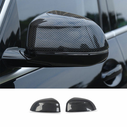 for BMW X5 G05 2019-23 ABS Carbon Fiber Rear View Side Door Mirror Cover Trim 2P