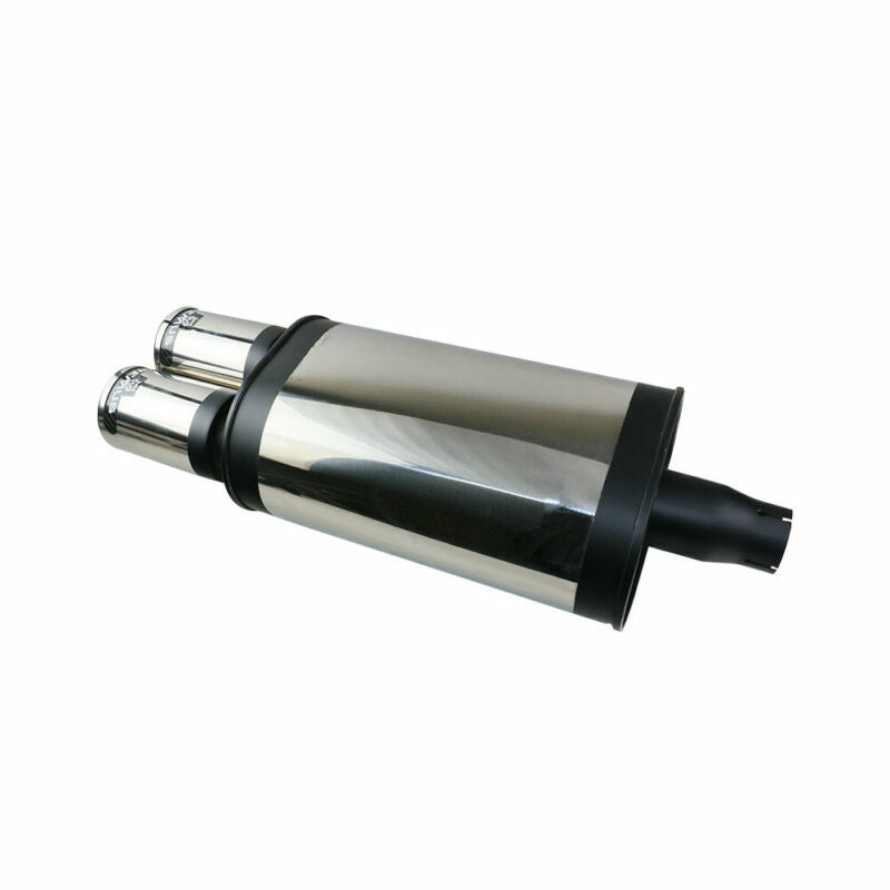 Universal Exhaust Rear Muffler Exhaust Pipe Black Tube Tail 2-2.5inch Dual