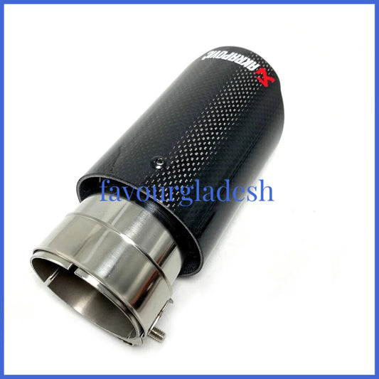 1 X IN 2.9 73MM OUT: 3.0 76MM Akrapovic Glossy Carbon Fiber Pipe Exhaust Tip
