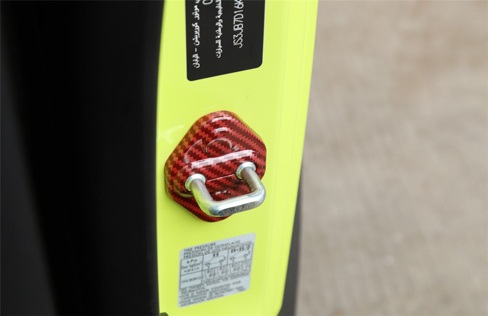 Car Door Lock Buckle Trim for Suzuki for Jimny 2019+Accessories ABS Red Carbon Fiber