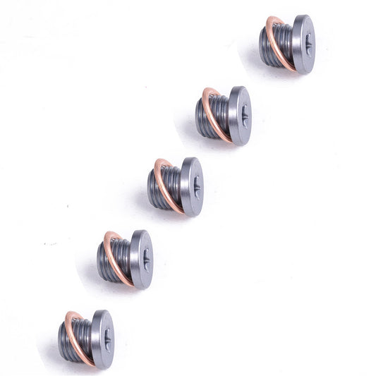 5-piece engine oil pan drain plug kit for VW for Jetta , for Golf , for Tiguan , CC, EOS, for Audi Q3, Q5, Q7 Q
