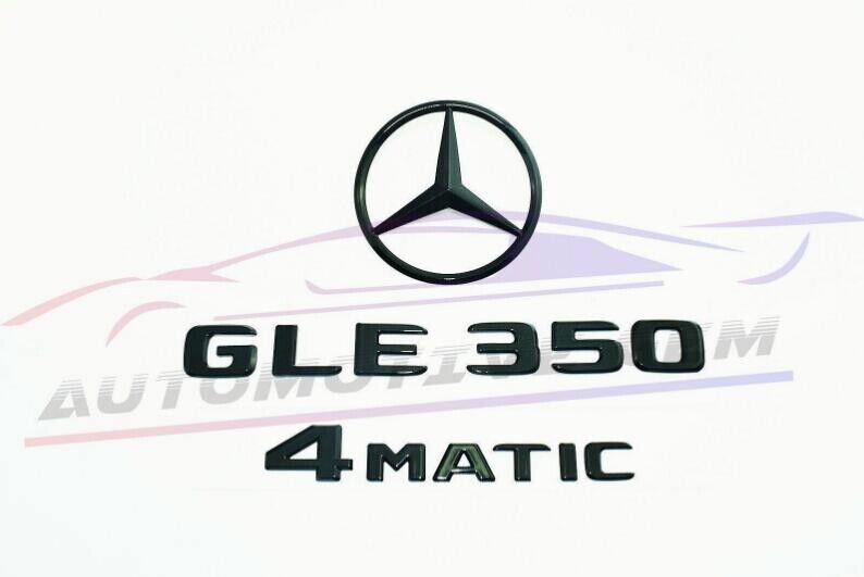 GLE350 4MATIC Rear Star Gloss Black Letter Badge Set for Mercedes V167 2020+