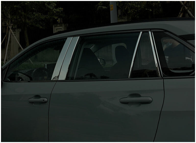for Toyota RAV4 2019-2024 Black Titanium Door Window BC Pillar Posts Cover Trim