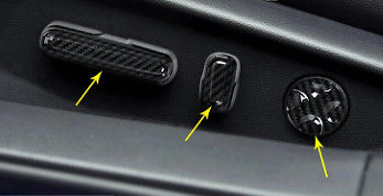 5pc Carbon Fiber for Seat Adjust Handle Button Cover Trim for Honda Accord 2018-2020