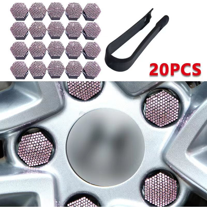 20Pcs 17mm 19mm 21mm Diamond Wheel Nut Bolt Cover Nut Cap Hub Screw Protector Q
