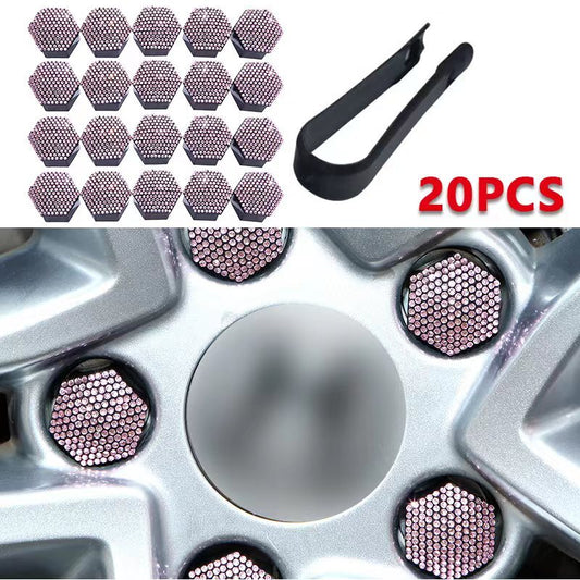 20Pcs 17mm 19mm 21mm Diamond Wheel Nut Bolt Cover Nut Cap Hub Screw Protector Q