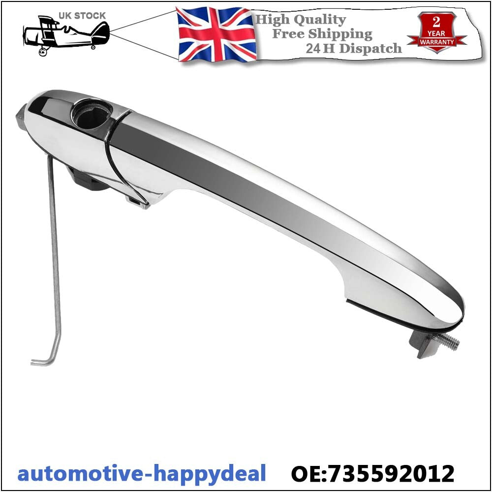 735592012 for Fiat 500 Offside Right Drivers Side Chrome Outer Door Handle