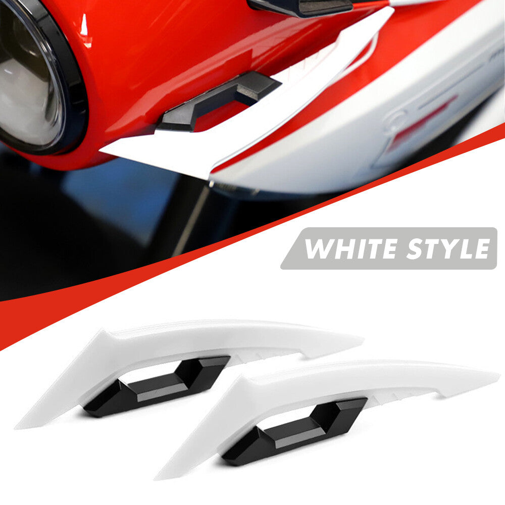 2-Pack Red Universal Motorcycle Airfoil Aerodynamic Pot Wing Adhesive Trim - n