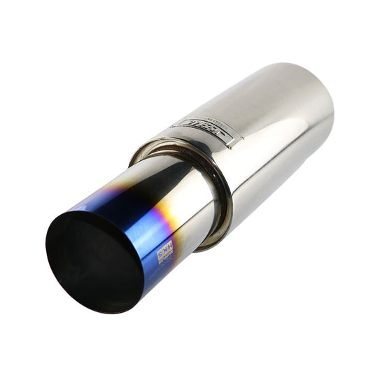 2.5 inch ID 4 inch OD Straight Flow Racing Exhaust Muffler Body 5 500mm Blue