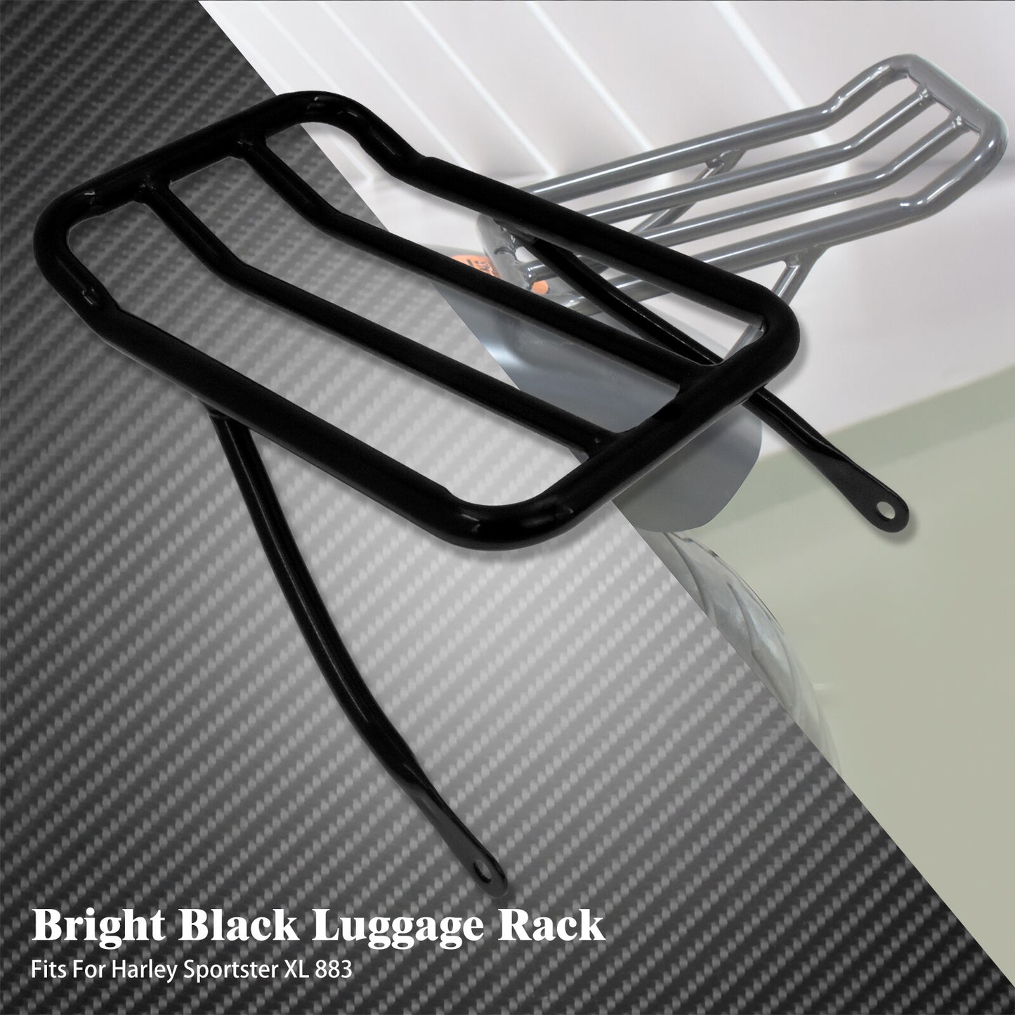 Gloss Black Rear Luggage Shelf Frame Rack Fit for Harley Sportster XL 883 48