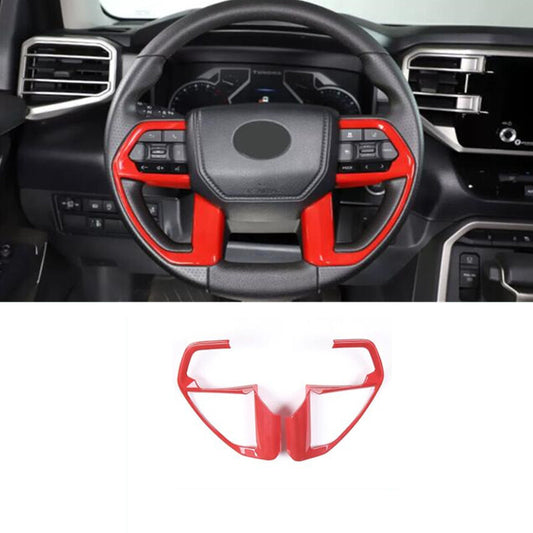 Steering wheel trim 2-piece ABS, red, suitable for Toyota Tendera 2022-2024