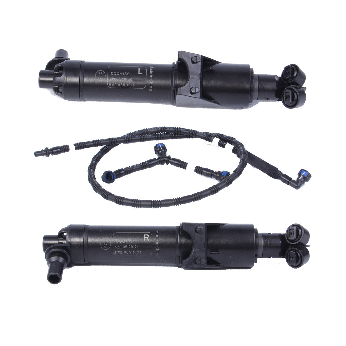 L& R Headlight Washer Sprayer Nozzle&Hose Kit for AUDI for A4 S4 #8W0955101/102A # Q