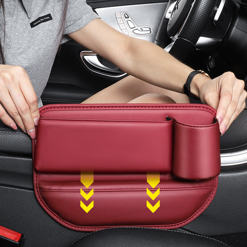 Car for Seat Customization Logo PU Leather Crevice Pocket Storage Box Organizer Stow v