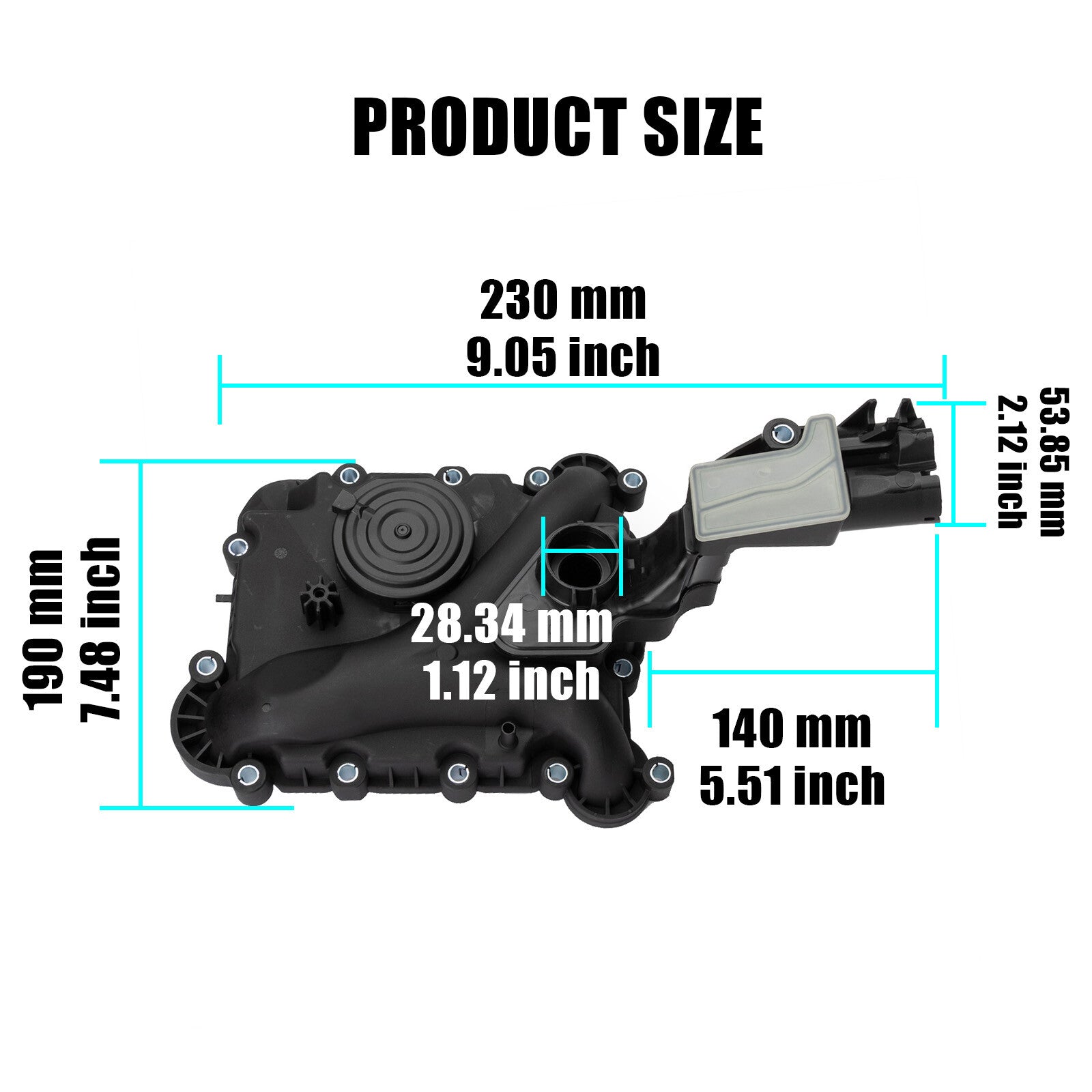 Oil separator PCV valve ventilation trim kit for Audi A6, A7, Q5, Q7 3.0T 06E103547AB