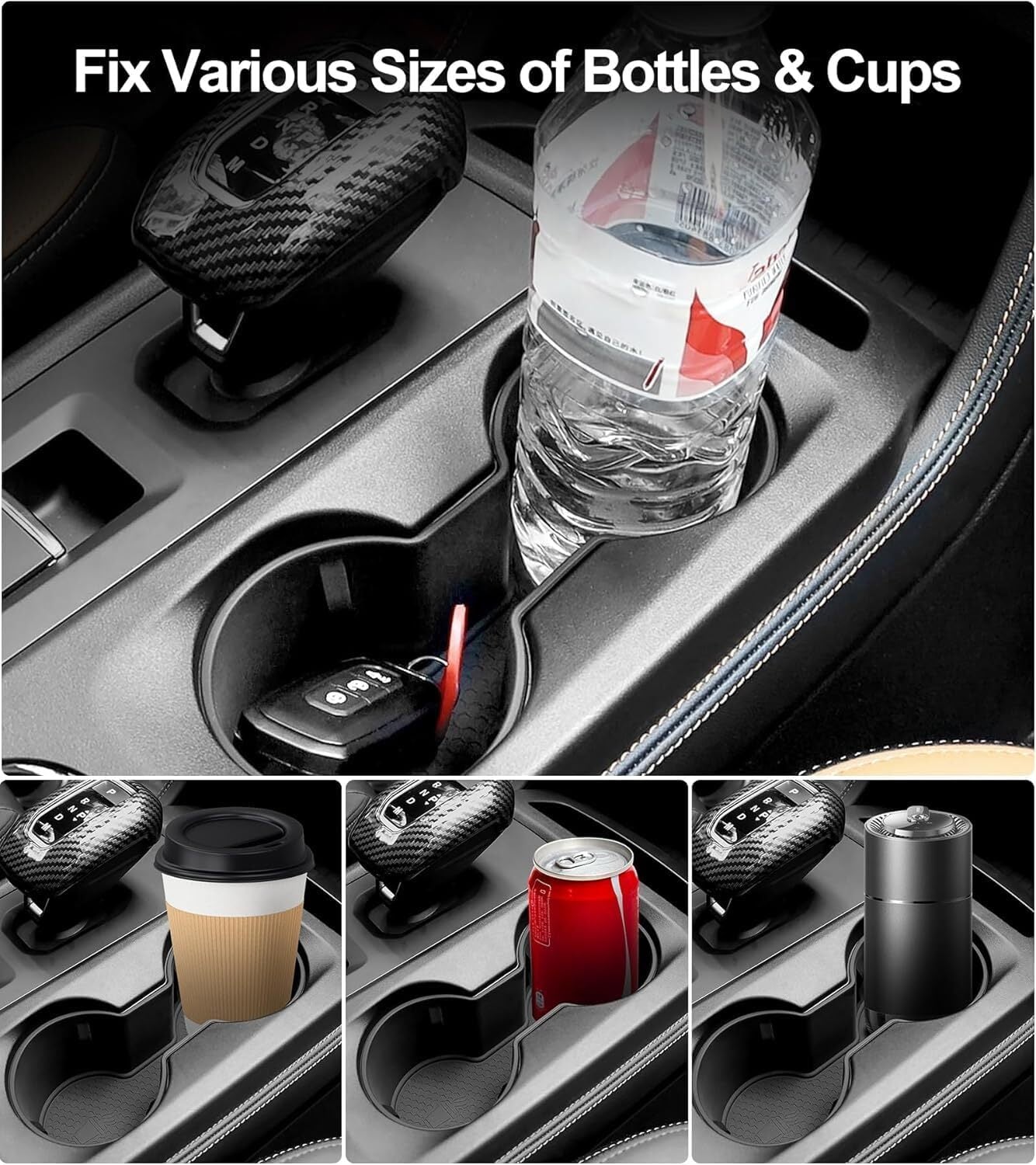 Silicone Black Central Control Insert Mat Cup Holder Trim for Ford Ranger 2023+