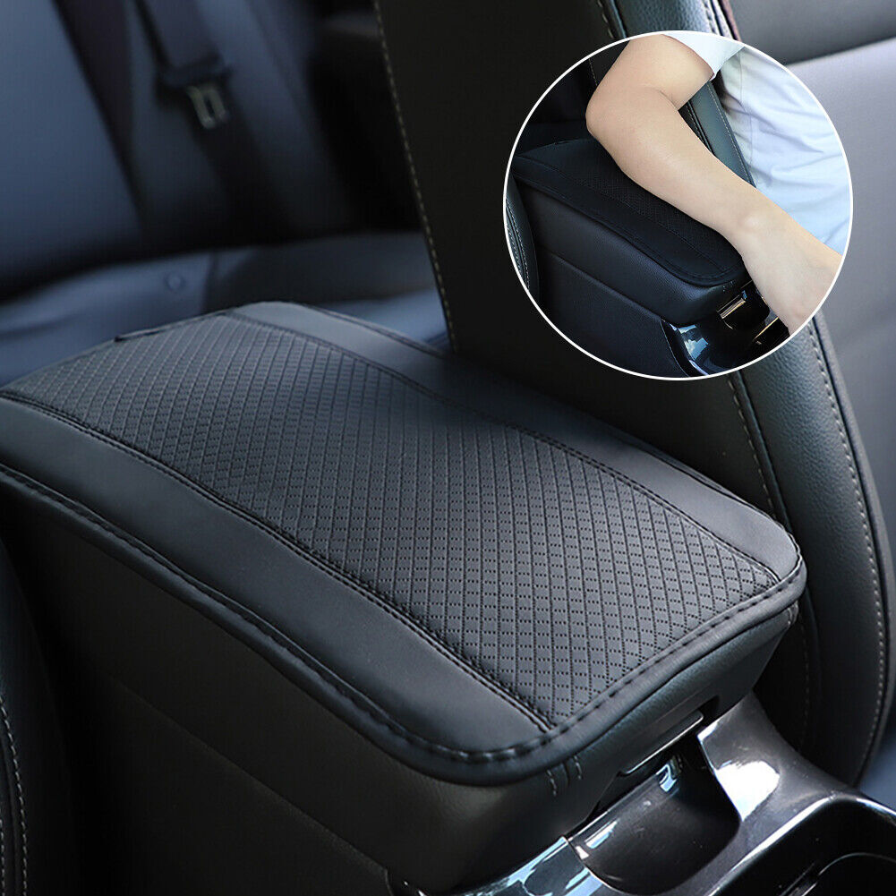 Universal Car Armrest Pad Cover PU Leather Center Console Box Cushion Protector Q