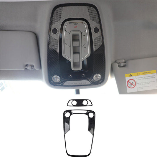 for Audi A4 A5 2017-2024 ABS Carbon Fiber Roof Reading Light Frame Cover Trim 2P