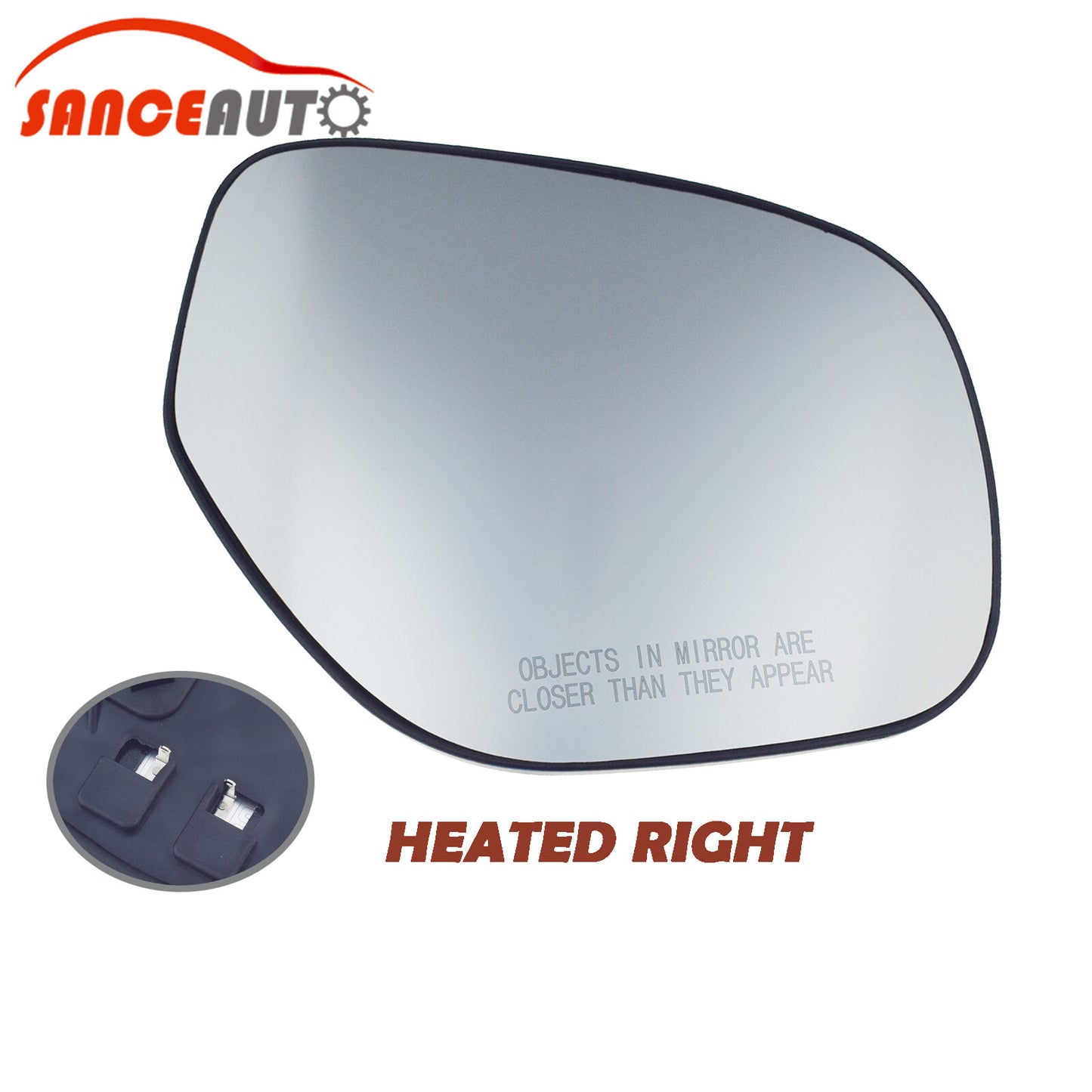 Heated mirror glass with support plate suitable for Outlander 10-13 passenger right-hand side - n
