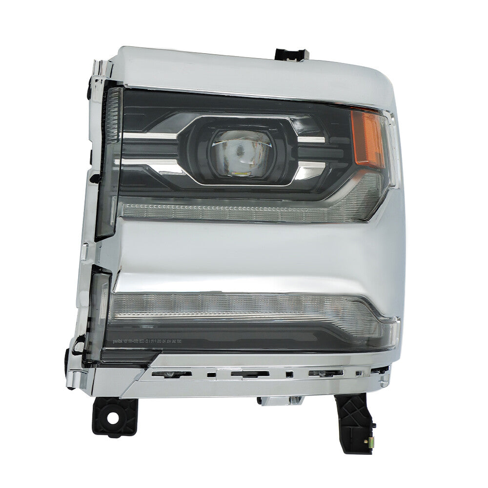 Suitable for 2016-18 Silverado 1500 left-side LED headlight frame with chrome housing. n