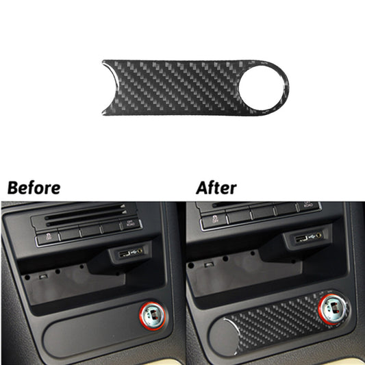 Carbon Fiber Push Start Button Frame Cover Trim for Volkswagen for Tiguan 2013-2017